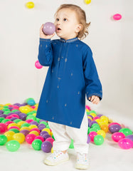 BLUE BLENDED KAMEEZ SHALWAR