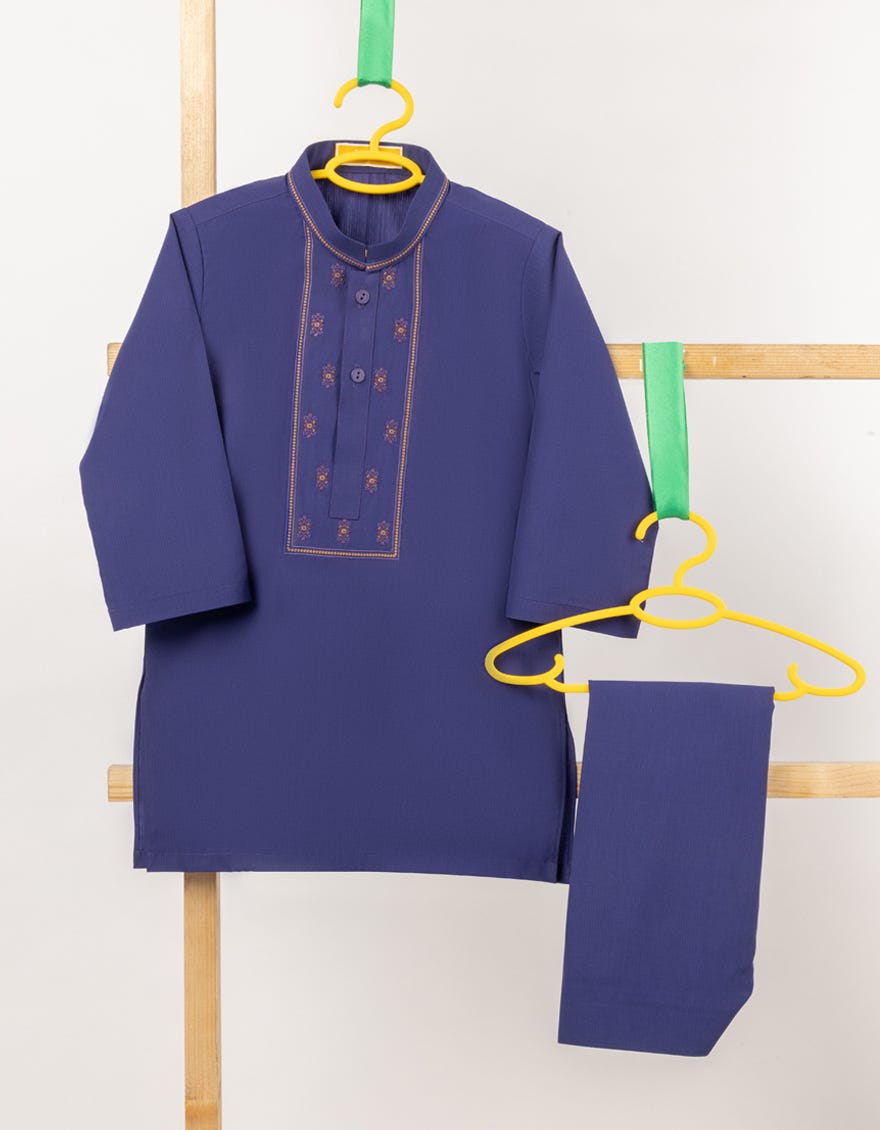 PURPLE BLENDED SEMI-FORMAL KAMEEZ SHALWAR
