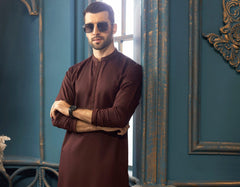 MAROON BLENDED KURTA | JJK-S-32550