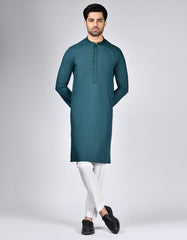 DARK GREEN BLENDED KURTA | JJK-A-33151