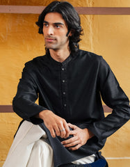 BLACK BLENDED SEMI-FORMAL KURTA