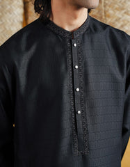 BLACK BLENDED SEMI-FORMAL KURTA