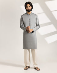 GREY COTTON SEMI-FORMAL KURTA