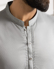 GREY COTTON SEMI-FORMAL KURTA