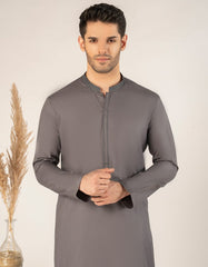 GREY COTTON SEMI-FORMAL KURTA