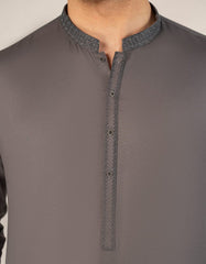 GREY COTTON SEMI-FORMAL KURTA