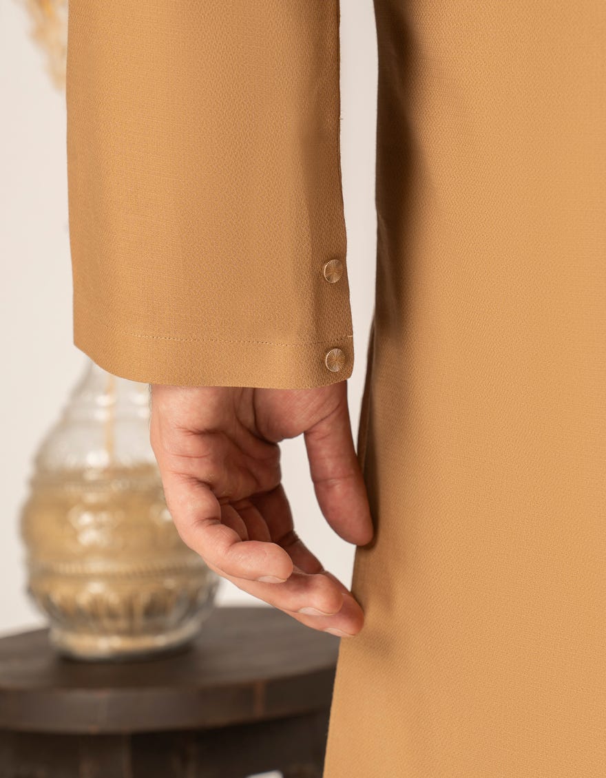 BEIGE COTTON SEMI-FORMAL KURTA