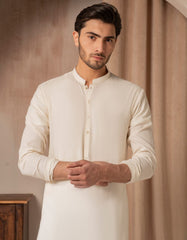 CREAM COTTON CASUAL KURTA
