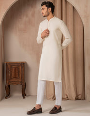 CREAM COTTON CASUAL KURTA