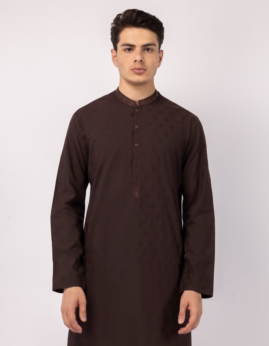 BROWN SEMI-FORMAL KURTA