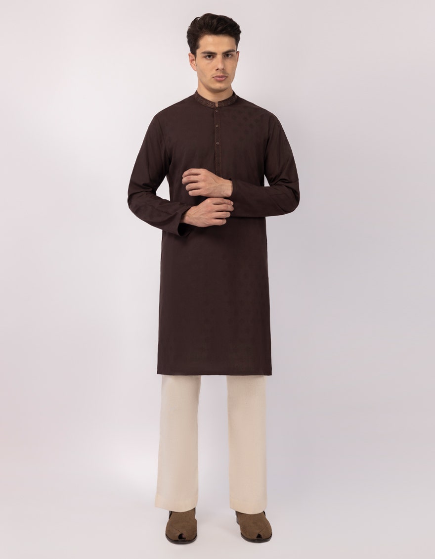 BROWN SEMI-FORMAL KURTA
