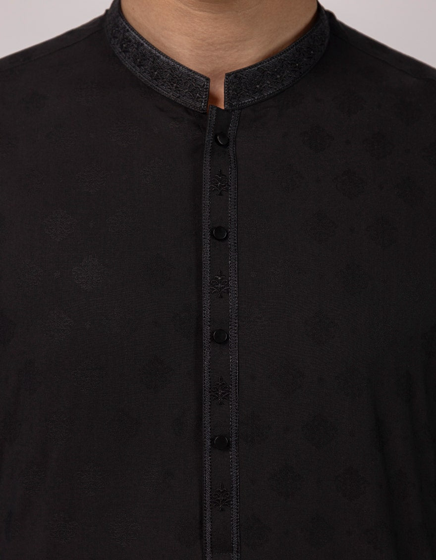 BLACK SEMI-FORMAL KURTA