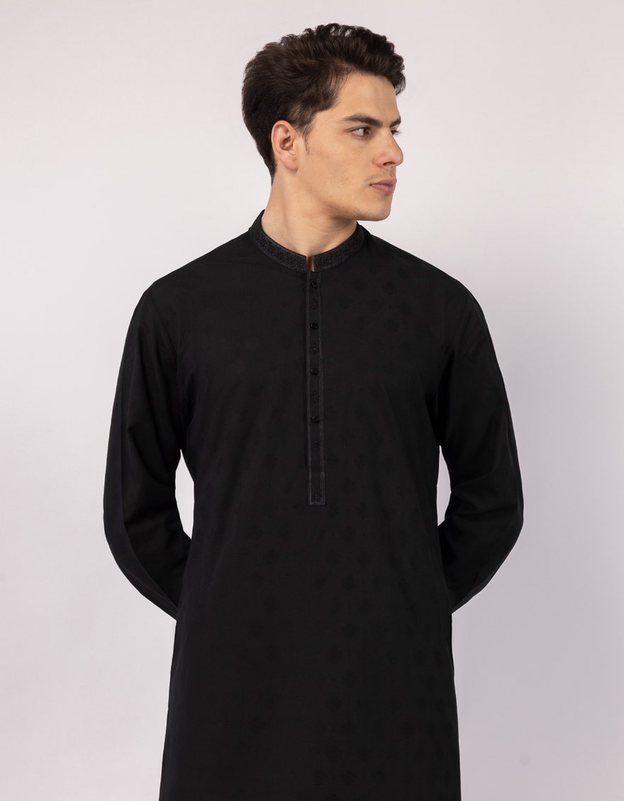 BLACK SEMI-FORMAL KURTA