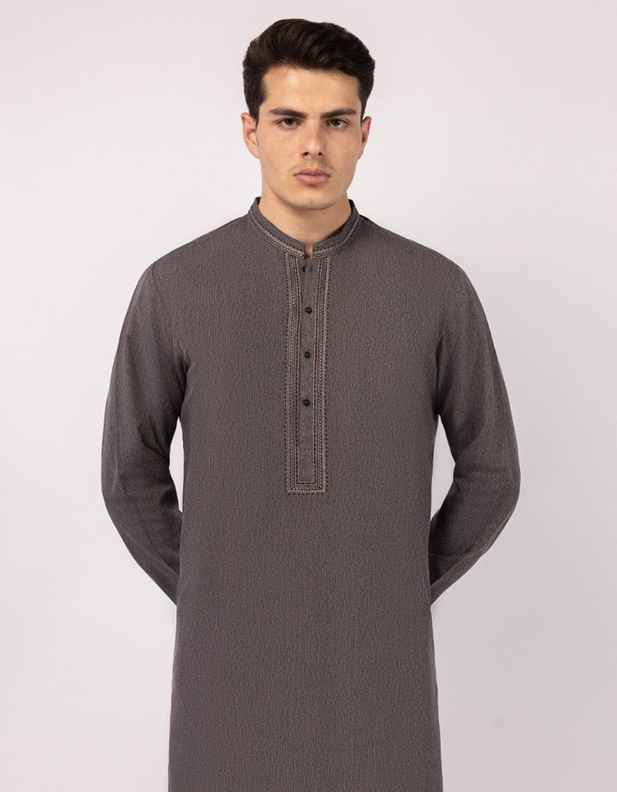CHARCOAL GREY SEMI-FORMAL KURTA