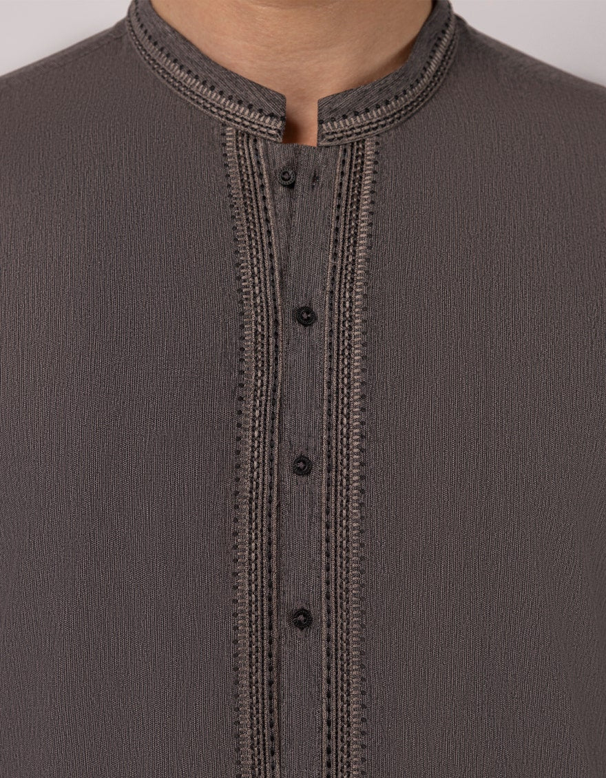 CHARCOAL GREY SEMI-FORMAL KURTA
