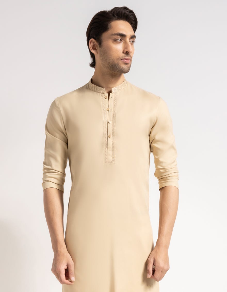 BEIGE SEMI-FORMAL KURTA