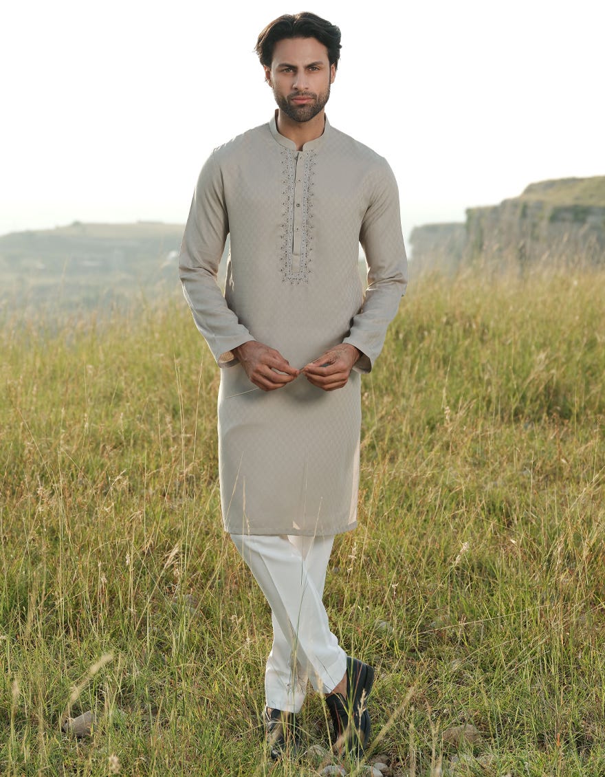 JADE GREEN BLENDED FORMAL KURTA