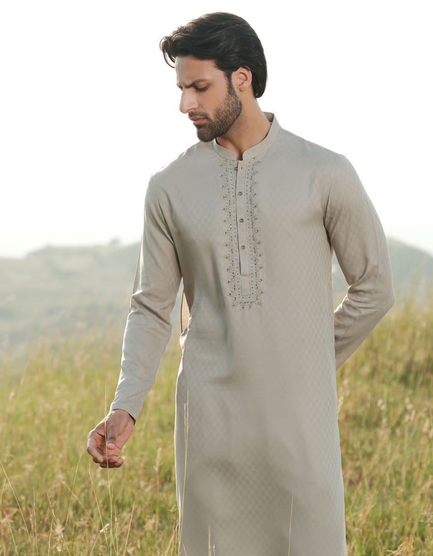 JADE GREEN BLENDED FORMAL KURTA