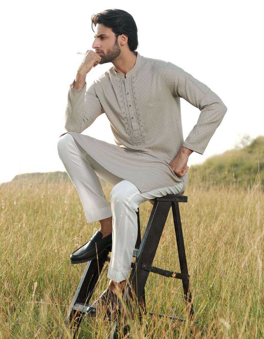 JADE GREEN BLENDED FORMAL KURTA