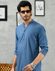 BLUE COTTON KURTA | JJK-A-42281