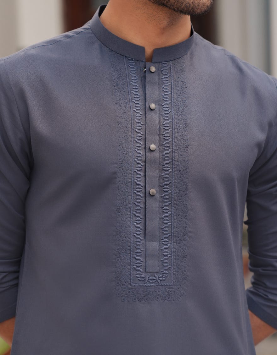 GREY BLENDED SEMI-FORMAL KURTA