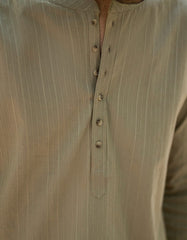 BEIGE BUNNAT COTTON CASUAL SHORT KURTA