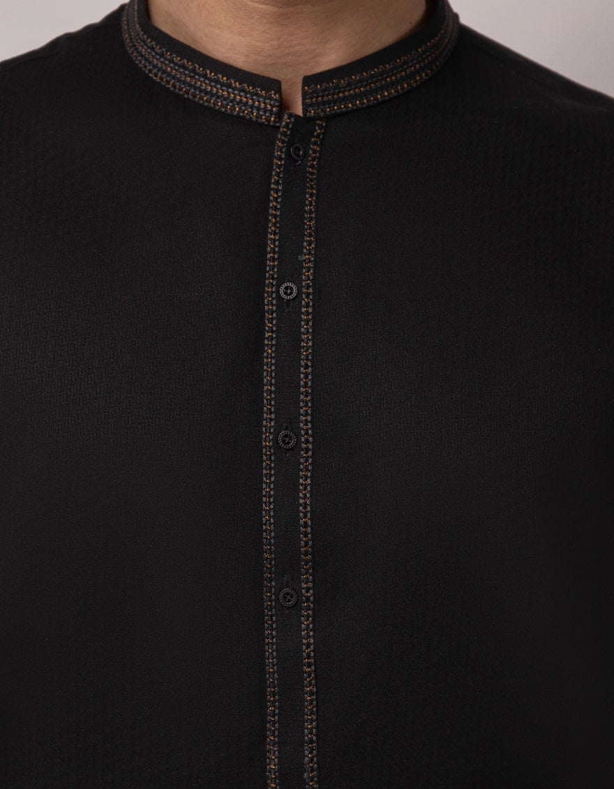 BLACK SEMI-FORMAL KURTA