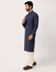 DARK BLUE COTTON FORMAL KURTA