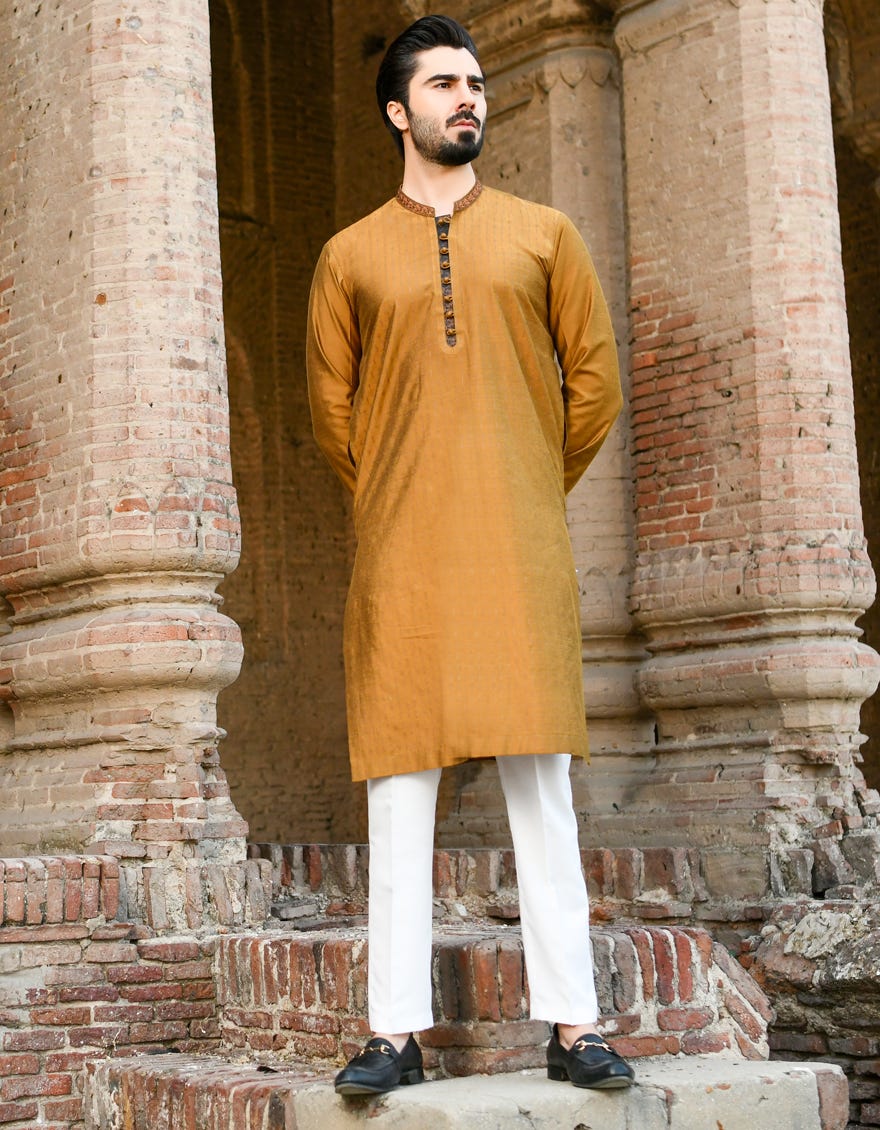 GOLD BROWN BLENDED SPECIAL KURTA