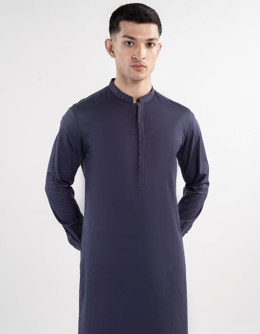 BLUE COTTON KURTA TROUSER | JJKP-S-33051