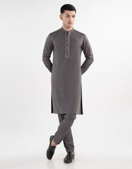 DARK GREY BLENDED KURTA TROUSER | JJKP-W-33152