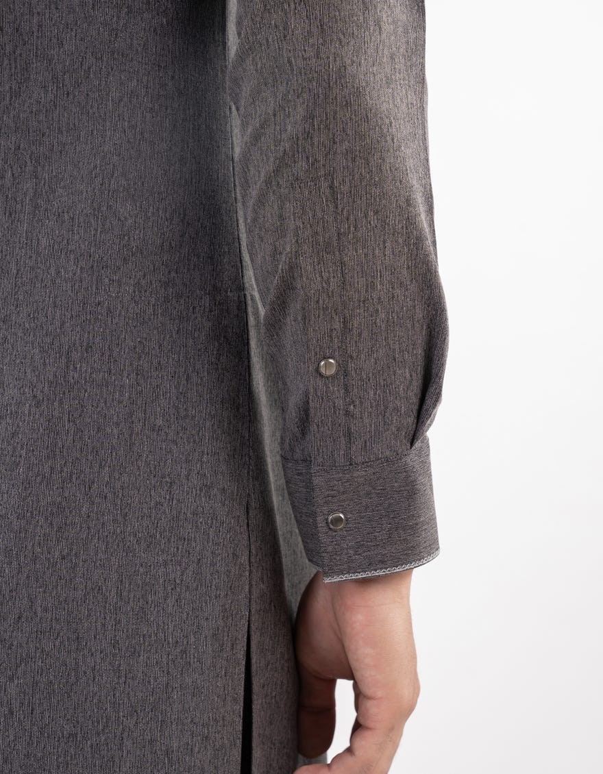DARK GREY BLENDED KURTA TROUSER | JJKP-W-33152