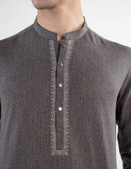 DARK GREY BLENDED KURTA TROUSER | JJKP-W-33152