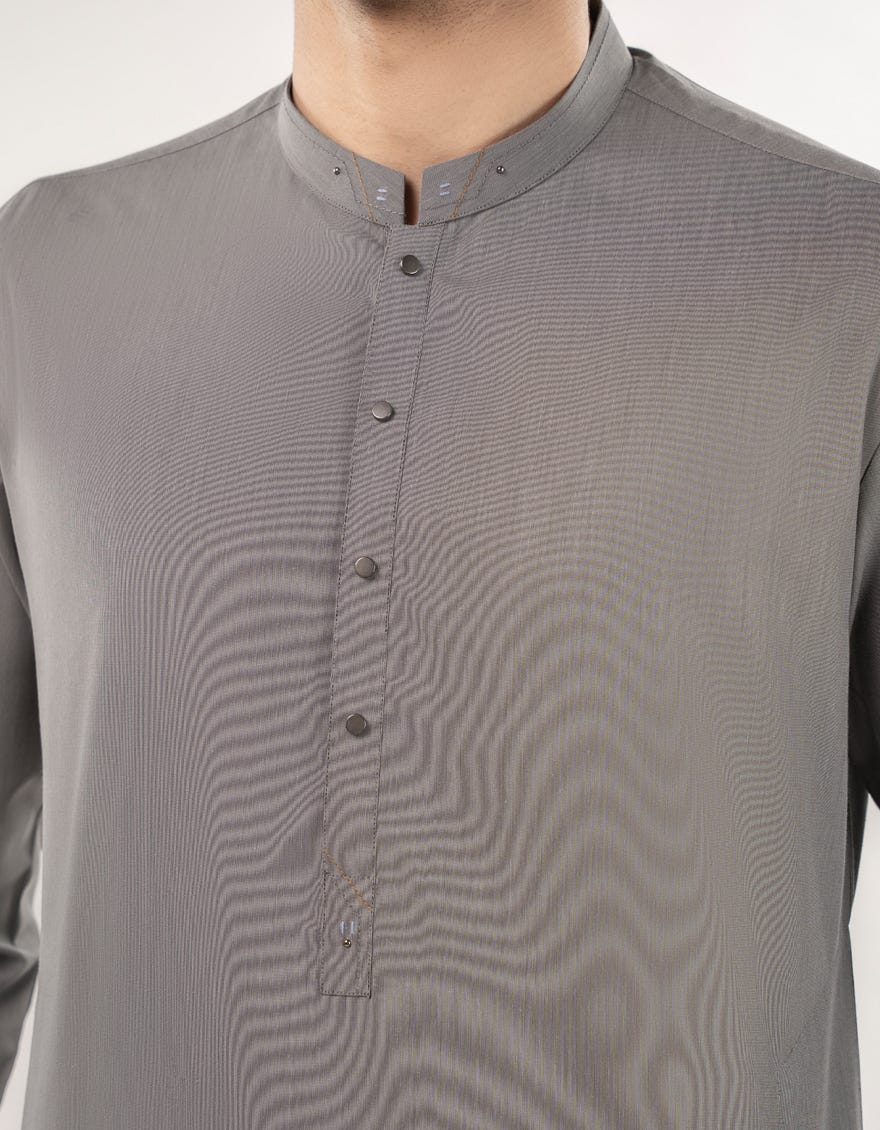 ASH GREY BLENDED KURTA TROUSER
