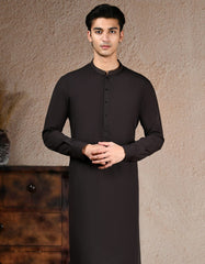 DARK BROWN BLENDED KURTA TROUSER | JJKP-A-33199