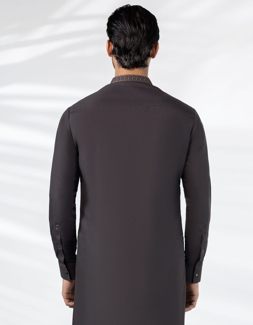 DARK BROWN BLENDED KURTA TROUSER