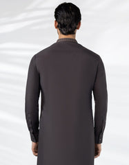 DARK BROWN BLENDED KURTA TROUSER