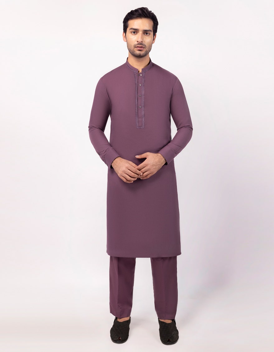 PURPLE SEMI-FORMAL KURTA TROUSERS