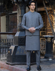 GREY COTTON KURTA PAJAMA | JJKP-S-40240