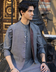 GREY COTTON KURTA PAJAMA | JJKP-S-40240