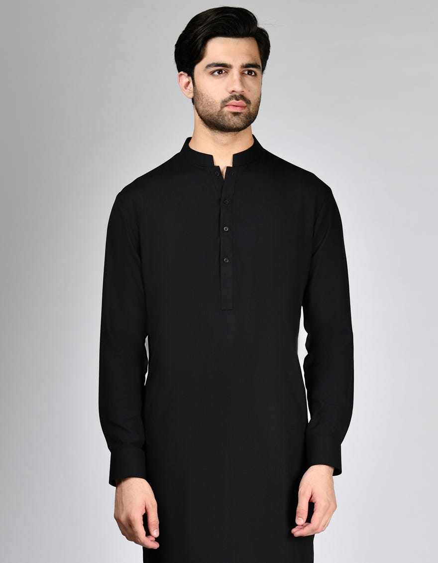 BLACK BLENDED KURTA TROUSER | JJKP-A-47325