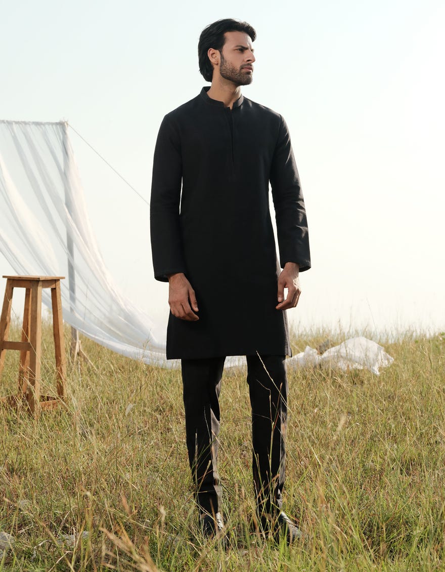 DEEP GREEN COTTON KURTA TROUSER | JJKP-W-47362