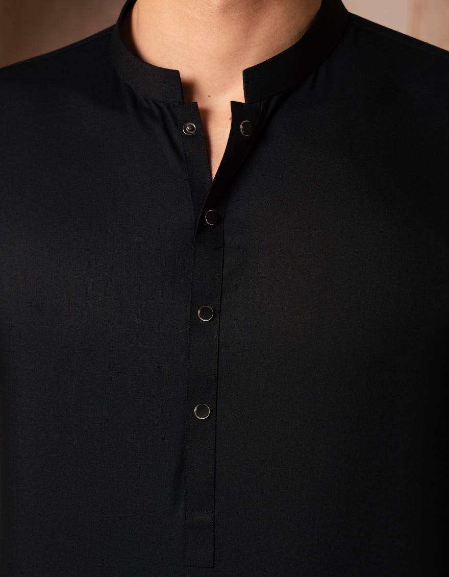 BLACK BLENDED KURTA TROUSER