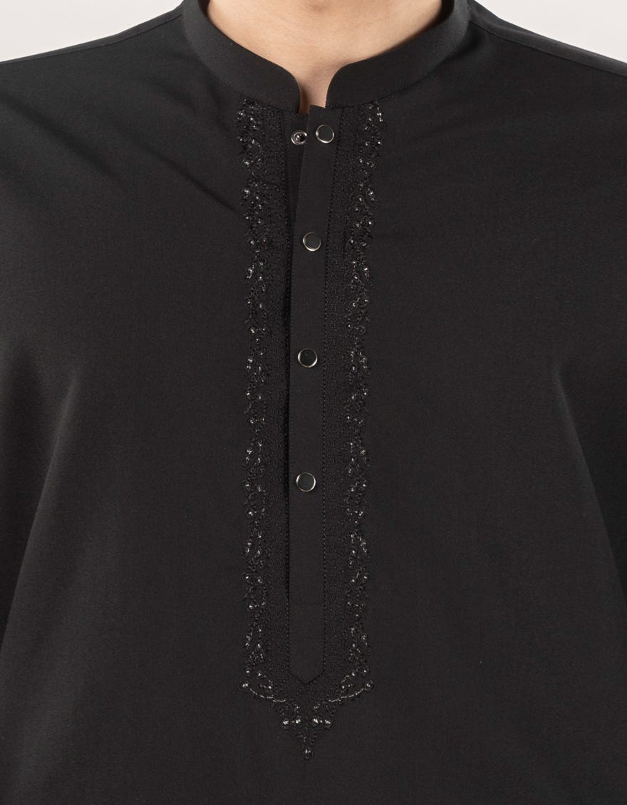 BLACK BLENDED KURTA TROUSER