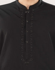 BLACK BLENDED KURTA TROUSER