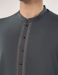 DARK GREEN BLENDED SEMI-FORMAL KAMEEZ SHALWAR