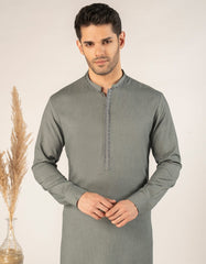 GREY BLENDED SEMI-FORMAL KURTA TROUSER