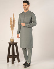 GREY BLENDED SEMI-FORMAL KURTA TROUSER
