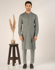 GREY BLENDED SEMI-FORMAL KURTA TROUSER