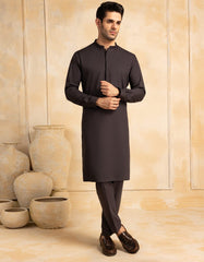 DARK GREY BLENDED FORMAL KURTA TROUSER